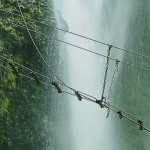 Waterfall rappeling La Fortuna, Costa Rica.Arenal